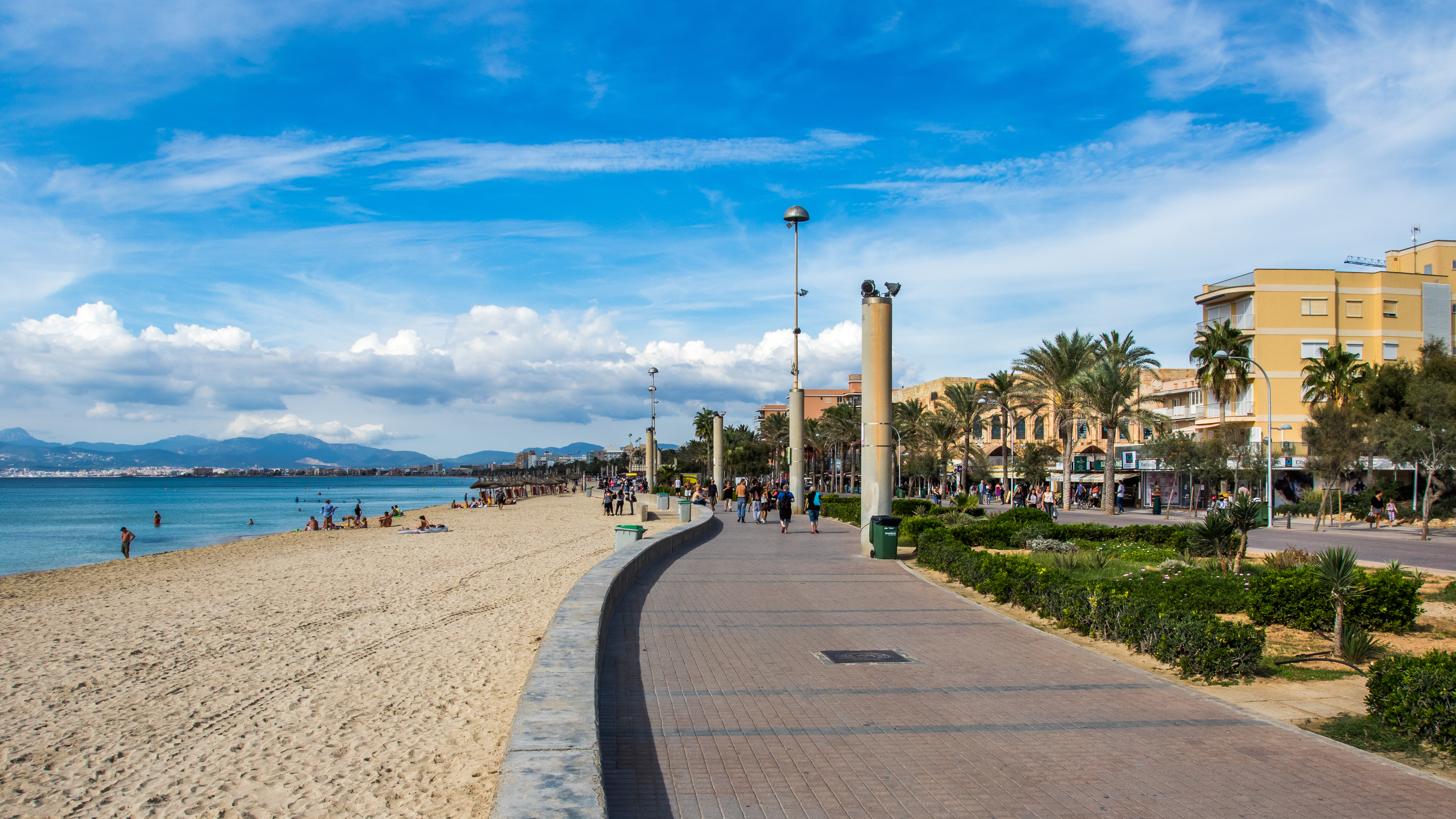 Vue sur la plage et la promenade de Ballermann