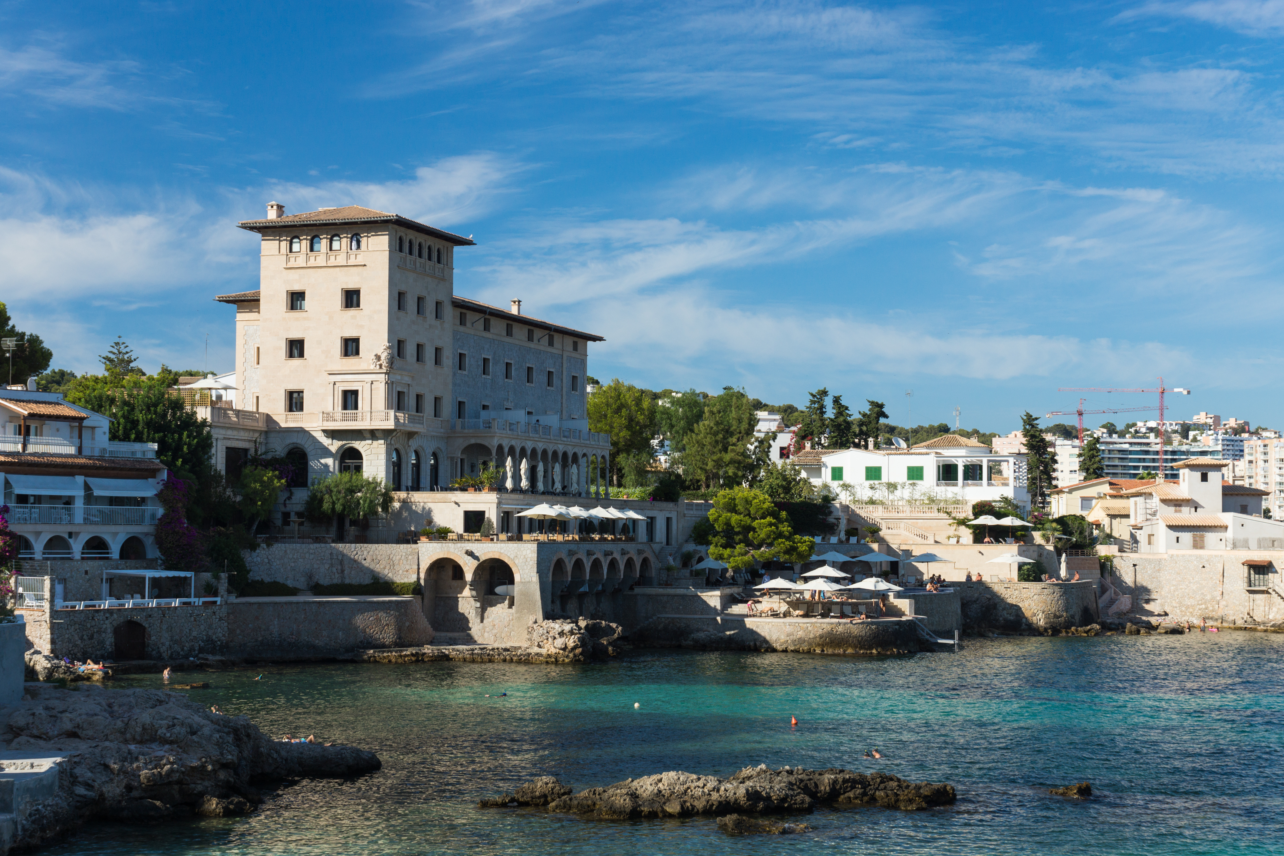 Old imposing houses on the promenade of Illetas