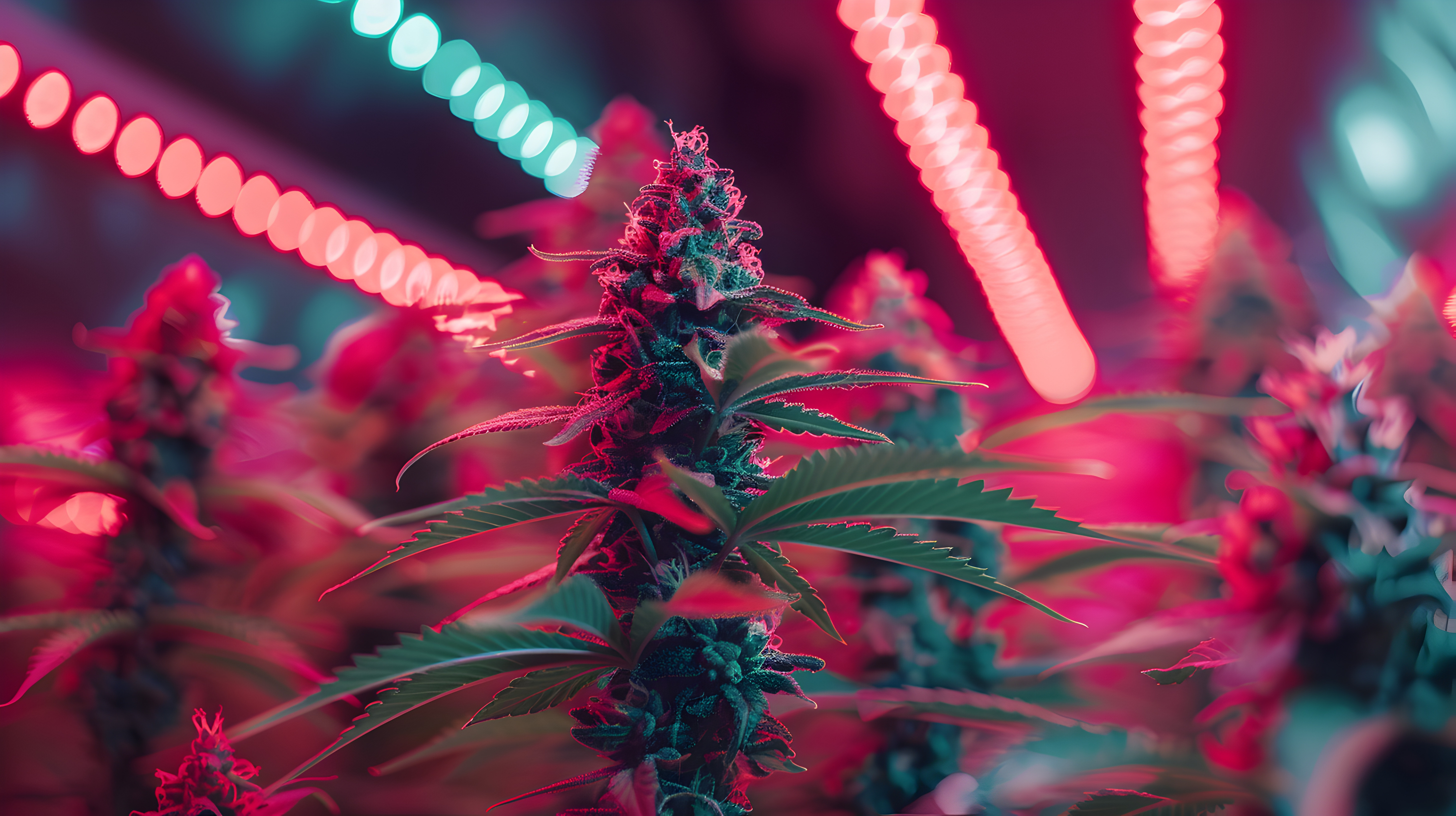 Artistiek verlicht, cannabis te koop in een sociale club in Santanyi