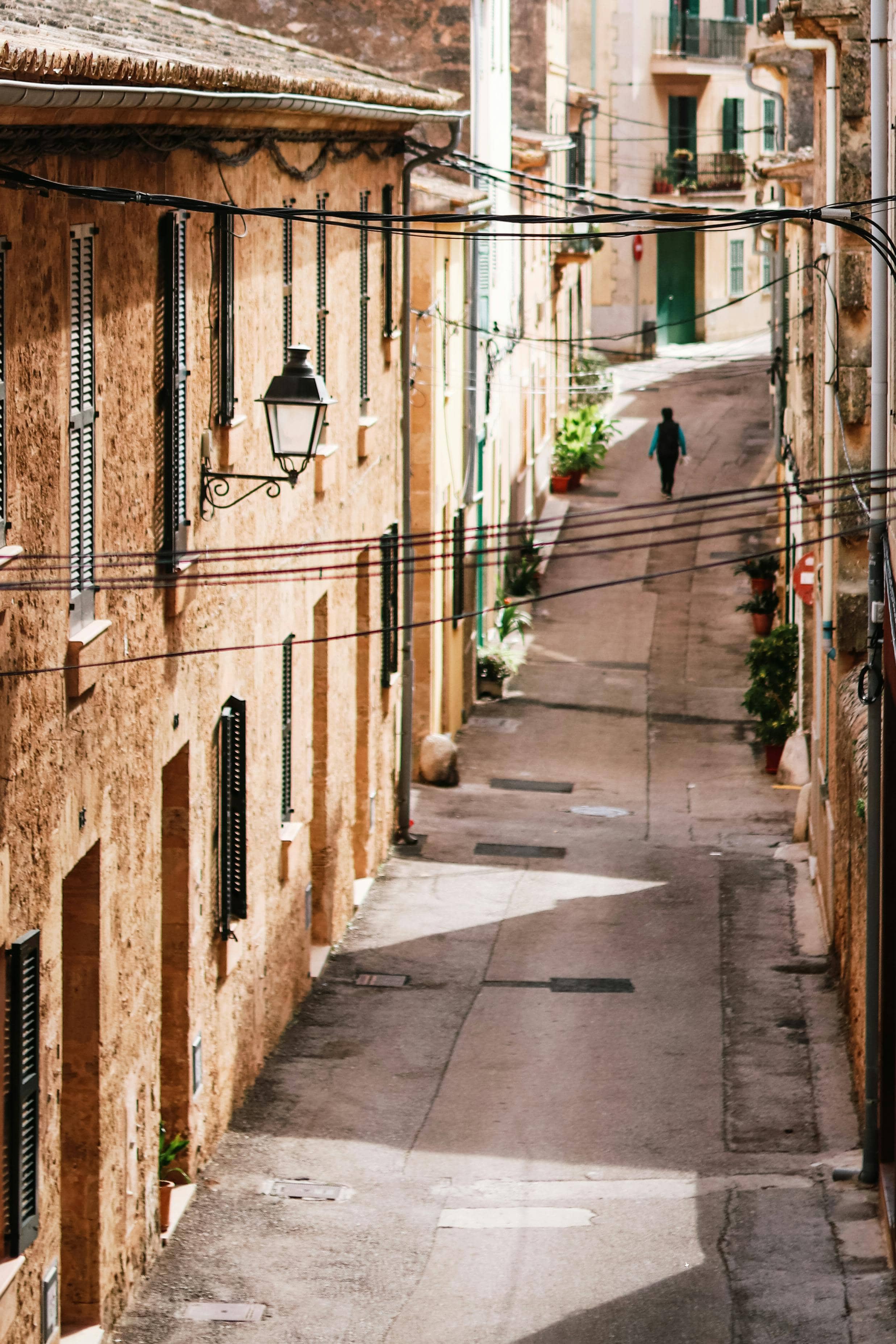 The famous old town of Alcudia flooded with daylight